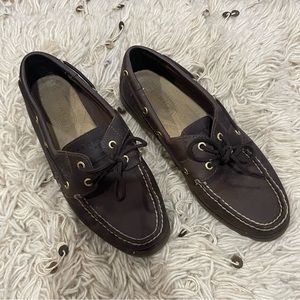 Sperry top-sider dark brown Lealand boat shoes women 8 euc